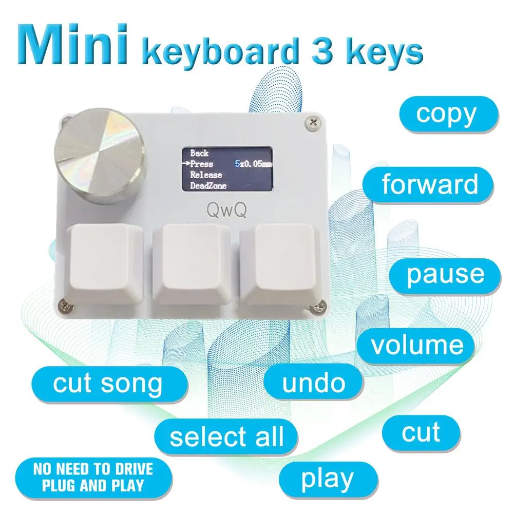 SayoDevice OSU Keyboard O3C | Rapid Trigger Hall Magnetic Red Switches with Knob & Screen, Copy-Paste Shortcut