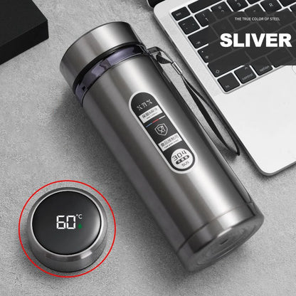 Stainless Steel Thermos Bottle 500ML-1L with LED Temperature Display - SUS304 Vacuum Flask for Tea and Water, Portable Travel Cup