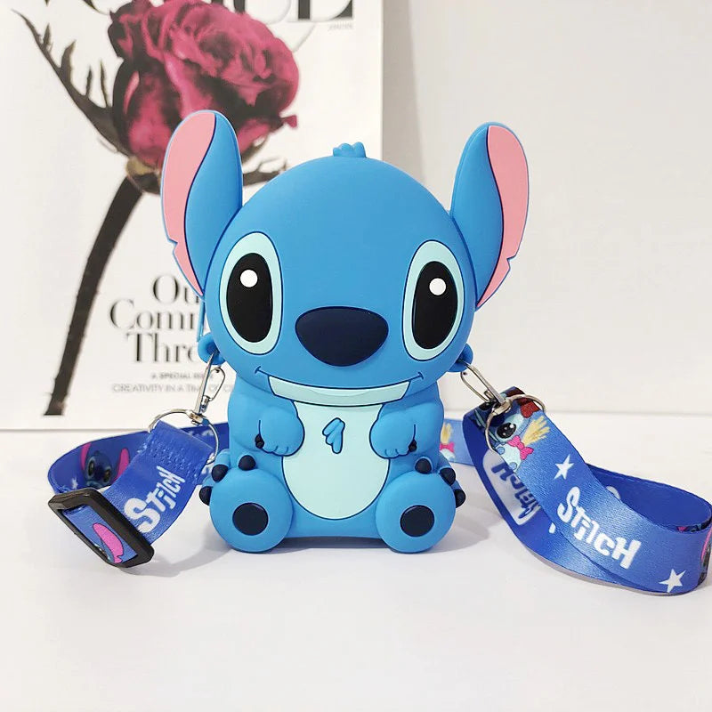 Disney Stitch and Angel Shoulder Bag - Mini Cartoon Crossbody Purse for Boys and Girls - Travel Handbag and Storage Bag Gift