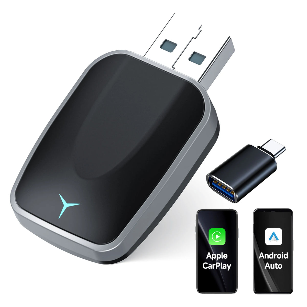 2-in-1 Wired to Wireless CarPlay & Android Auto Adapter — Plug & Play ...