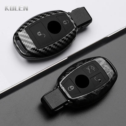 ABS Carbon Fiber Car Key Case Cover – Compatible with Mercedes Benz W204/W205/W212/W213/W176/W177/W219 A/B/C/E/S/GLC/CLA/AMG Fob