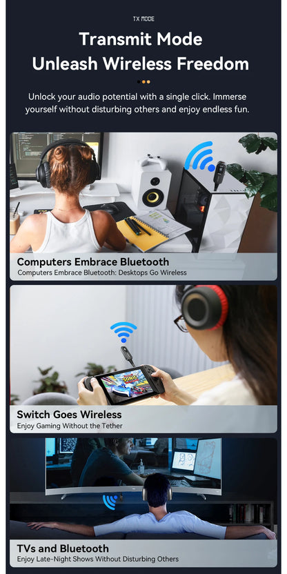 Essager 2 in 1 Bluetooth 5.1 Audio Receiver & Transmitter – Wireless 3.5mm AUX Stereo Adapter for Earphones, TV, & Car