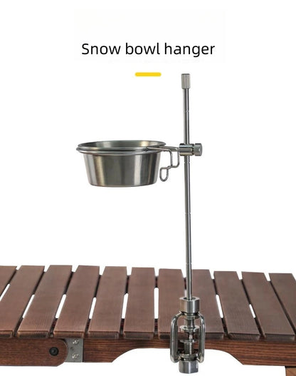 Portable Stainless Steel Light Pole Bracket — Outdoor IGT Table Supply and Desktop Mount Camping Table Accessory