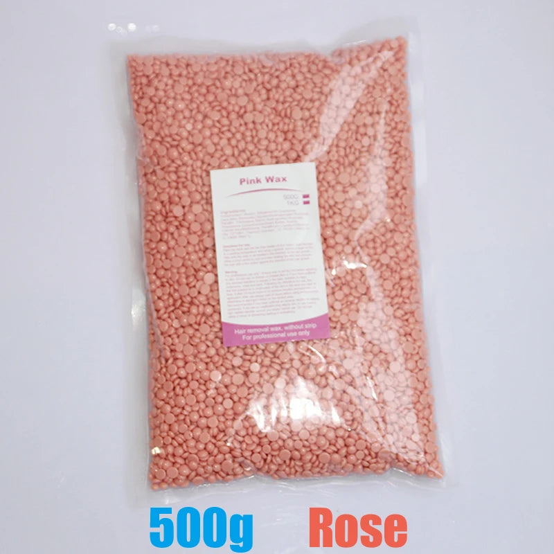 500g/200g/50g Hard Wax Beans – European Brazilian Pearl Wax for Hair Removal & Wax Warmer Machine