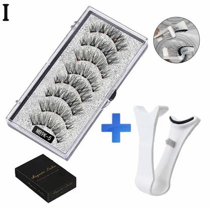 3D Natural Magnetic Eyelashes – 5 Magnetic Lashes with Handmade Gift Box, Reusable Extensions