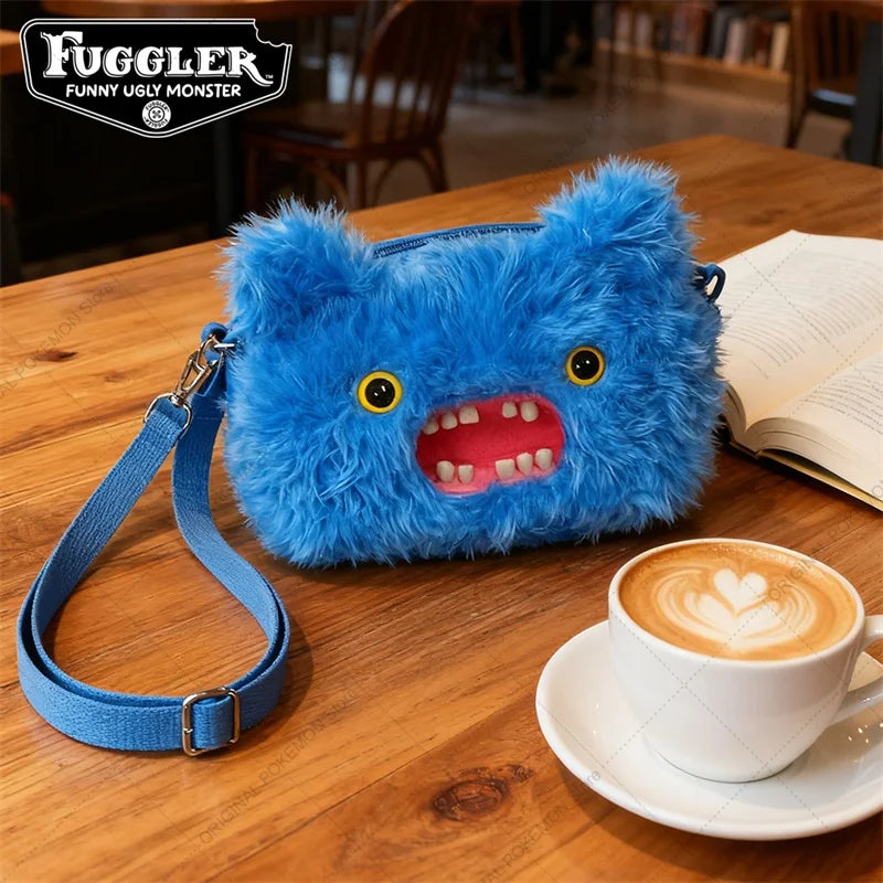 Original Fuggler Ugly Teeth Monster Plush Crossbody Bag – Kawaii Screech Mr. Buttons Shoulder Doll Gift