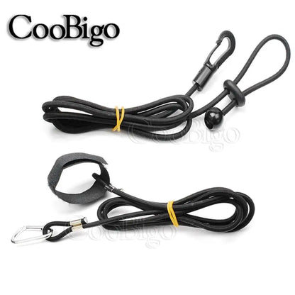 43.3" Canoe & Kayak Paddle Leash — Safety Clip Lanyard for Fishing Rods