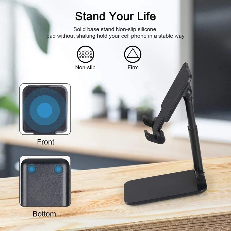 New Desk Mobile Phone Holder Stand – Adjustable for iPhone, iPad, Xiaomi, Universal Tablet & Cell Phone Stand