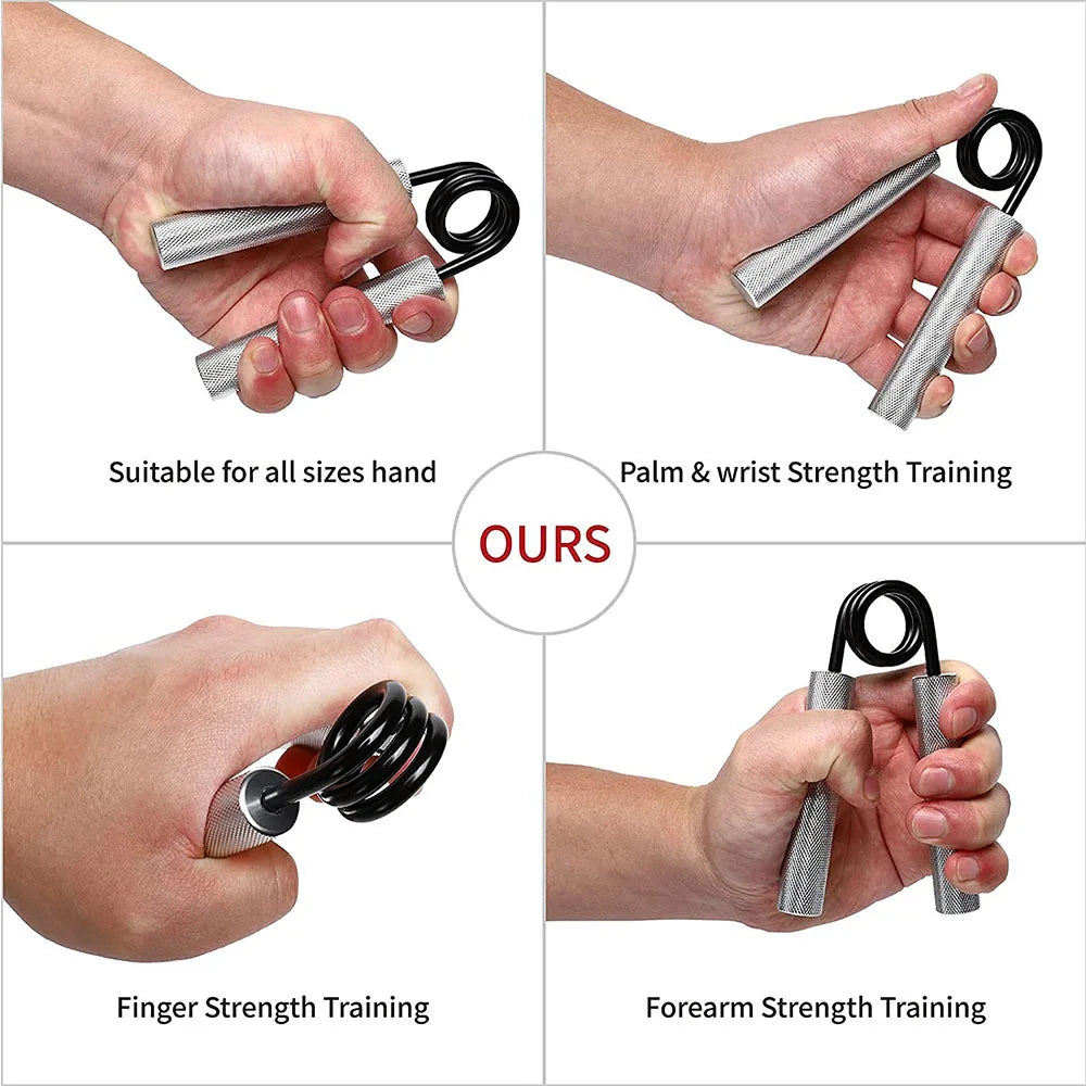 Aluminum Alloy Hand Gripper with Sponge Sleeve — Spring Steel Fitness Trainer for Arm & Finger Strength, Home Gym for Men