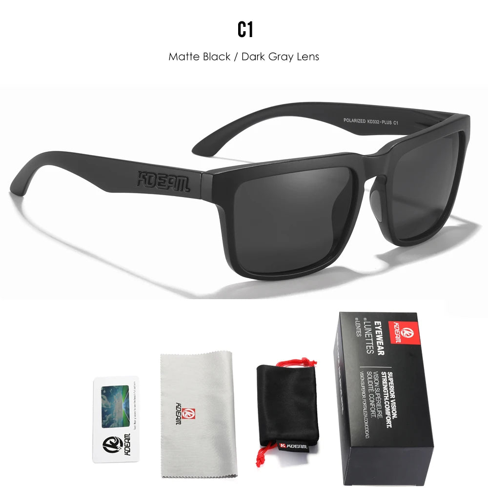 KDEAM Plus Size Polarized Sunglasses – 64mm Wide Fishing & Driving Glasses with Night Vision for Men