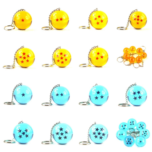 Dragon Ball Z 7PCS Resin Crystal Ball Figures — 2.7cm Son Goku & Shenron Anime Action Model Toys for Kids Gift & Keychain