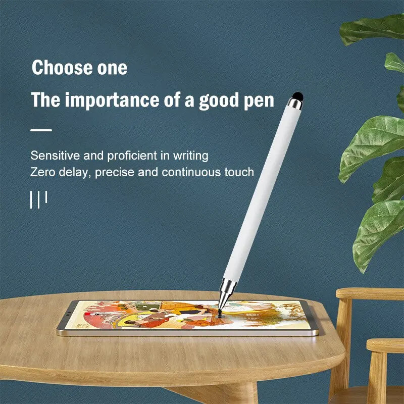 Dual-Head Capacitive Pen: Disc & Silicone Head Stylus for Painting, Office Work, Mobile Phones & Tablets - Retouching Dual-Purpose Capacitive Pen