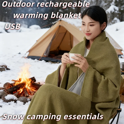 Electric Heating Shawl & Wearable Blanket – Rechargeable, Washable Heated Blanket for Outdoor, Office & Travel Use