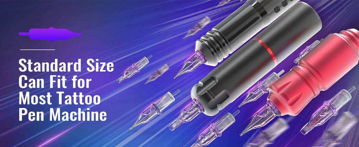 10pcs Disposable Tattoo Cartridge Needles – RL, RS, RM, M1 Series for Eyebrow, Eyeliner & Permanent Makeup