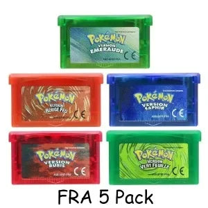 GBA Pokémon 32-Bit Game Cartridges – Emerald, FireRed, LeafGreen, Ruby & Sapphire, Multi-Language