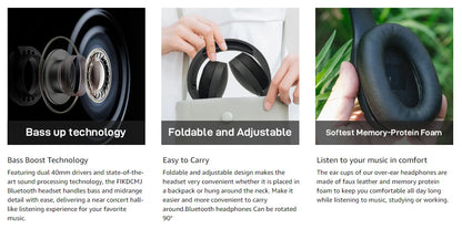 #P2961 Wireless Bluetooth 5.3 Headphones – Over-Ear HiFi Stereo Sports Earphones with TF/AUX Music Player & HD Mic