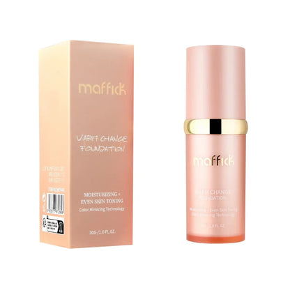 4-in-1 Color Changing Foundation – Moisturizing, SPF 30+ Hydrating, Long-Wearing Waterproof Makeup Base for Travel Coverage