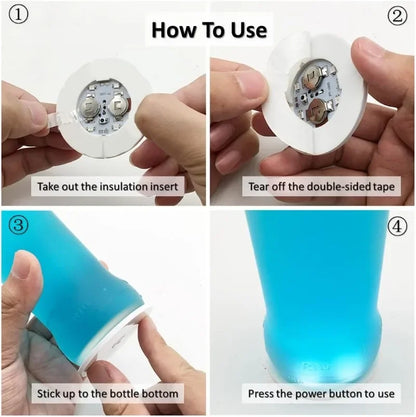 LED Luminous Cup Stickers — 6cm Bottle & Glass Coaster Lights for Bar, KTV, Wedding, Party Decoration (1/50PCS)