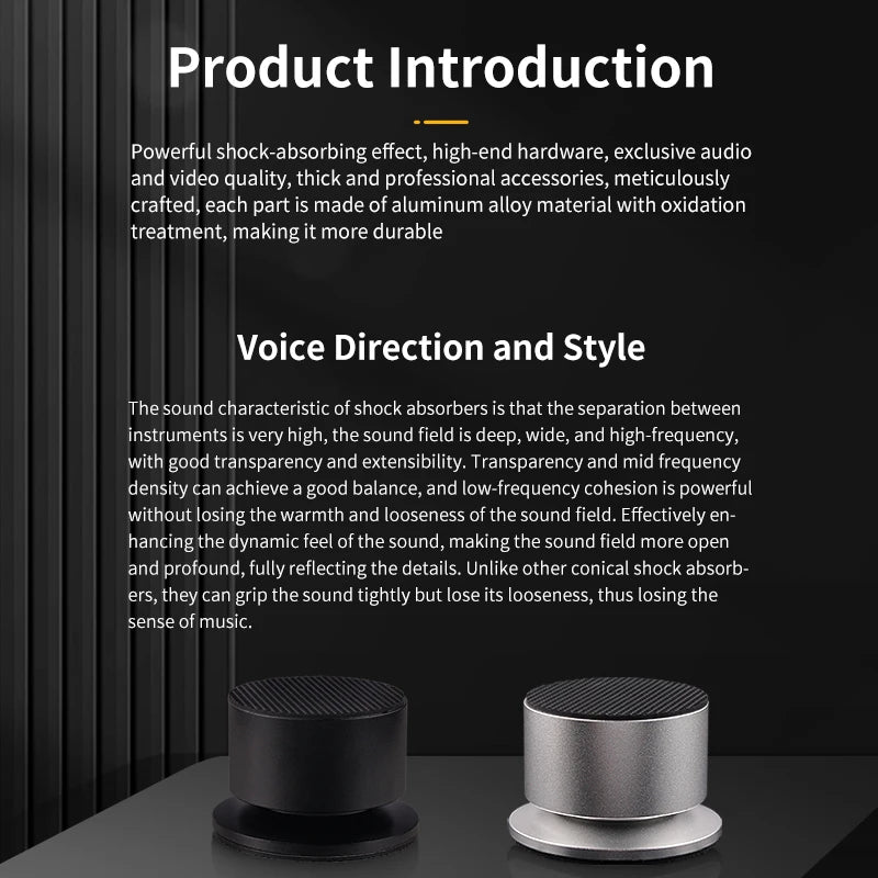 4-Piece Aluminum Audio Amplifier Shock Absorber Feet – HiFi Speaker & CD Player Anti-Vibration Pads