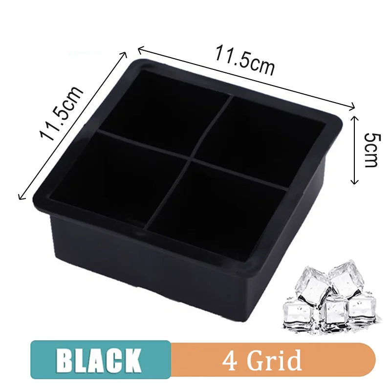 Silicone Ice Cube Maker with Lid - 4/6/8/15 Grid Ice Tray for Bar & Household Use, Ice Ball & Cube Mold