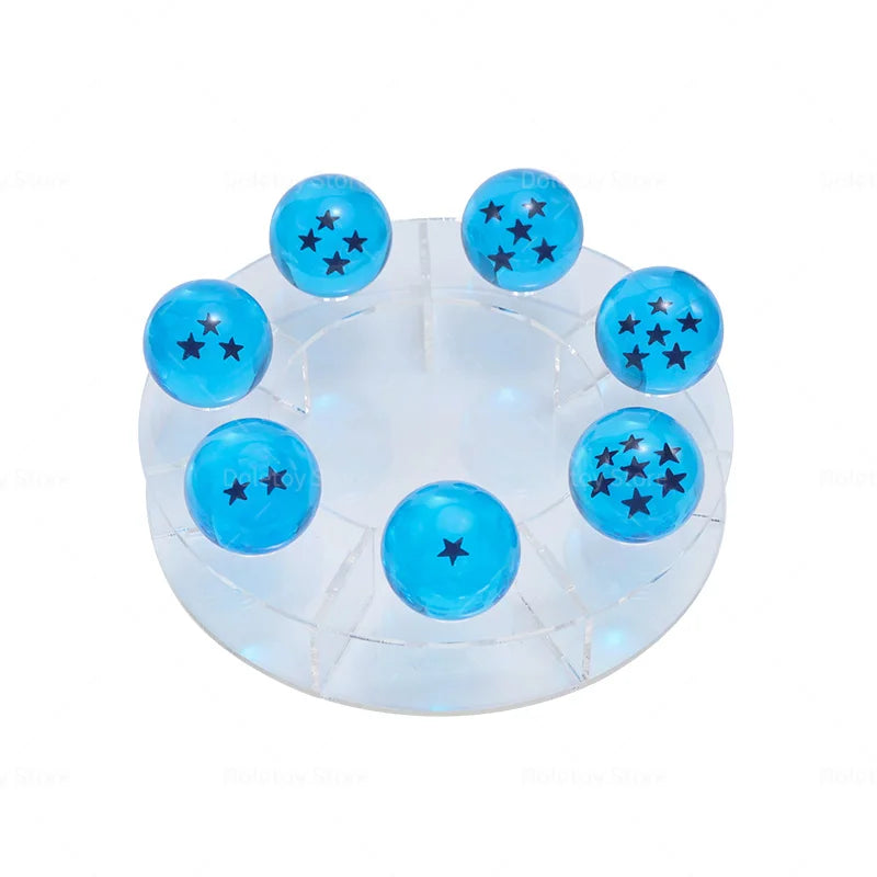 Dragon Ball Z 1:1 7-Star Crystal Balls Set — Orange & Blue Shenron Dragon PVC Figures, Complete Collectible Set