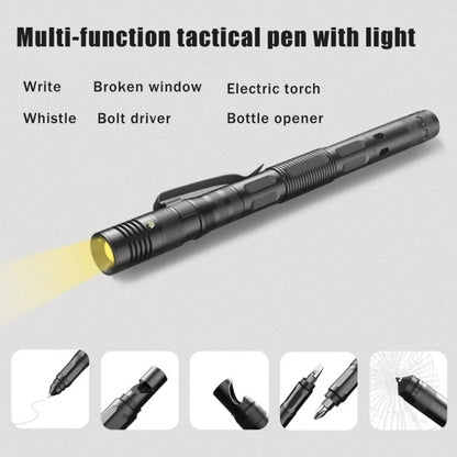 Multifunctional Tactical Ballpoint Pen — 100LM Flashlight, Self-Defense Tool, Window Breaker & EDC Outdoor Survival Pen