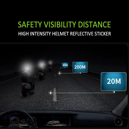 High Visibility Retro Reflective Stripes Stickers for Motorcycle Helmet - 2 Sheets with 4pcs White Reflectors, 7cm x 2cm Each - Safety Warning Mark