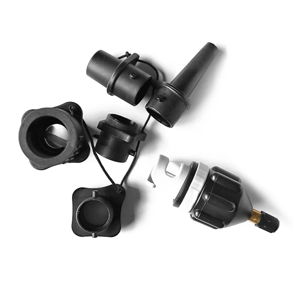 SUP Board Air Valve Adapter Kit — Inflatable Pump Connector for Paddle Boards, Kayaks, Black/Orange