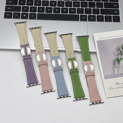 Genuine Leather Straps for Apple Watch – 40mm-49mm Bands for Series 5/6/7/8/9/10, SE & Ultra