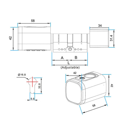 V1 Pro+ Smart Door Lock – TUYA App Adjustable Fingerprint, Password & RFID Cylinder for Home Security