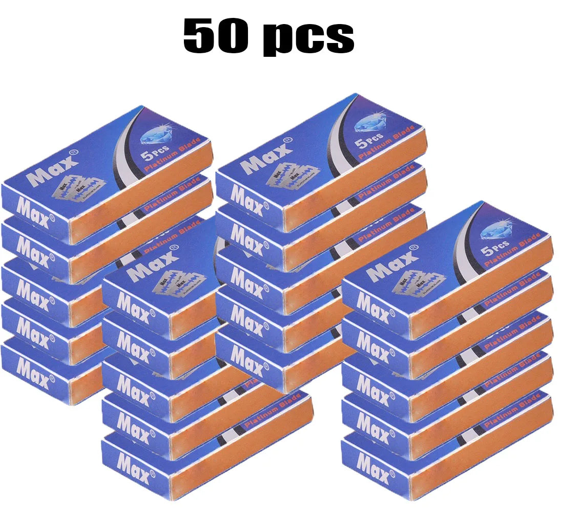 1 Holder + 10/20 Blades Straight Folding Shaver — Men's Manual Razor with Sharp Barber Blade