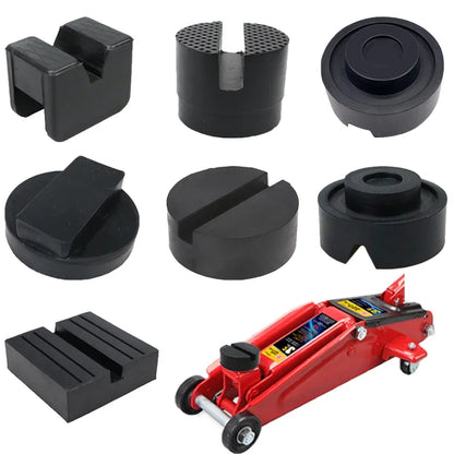 Car Lift Jack Stand Rubber Pads – Black Rubber Slotted Floor Jack Pad, Frame Rail Adapter, Universal Fit