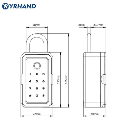 YRHAND TTLock Wifi Security Box – Smart Digital Fingerprint Lock with Password & Tuya App for Portable Protection