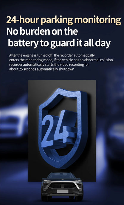 HP 4K HD Car Dash Cam – Night Vision, WiFi, Parking Monitoring, DVR Loop Video Recording