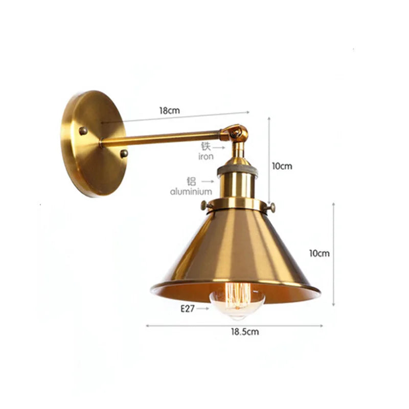 American Iron Art UFO Wall Lamp — Black Decorative Light for Bedroom, Bar & Restaurant