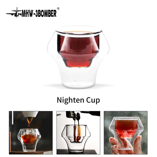 MHW-3BOMBER Double Wall Glass Espresso Cups – Anti-Scald Reusable Tea & Coffee Mugs for Home or Barista Use