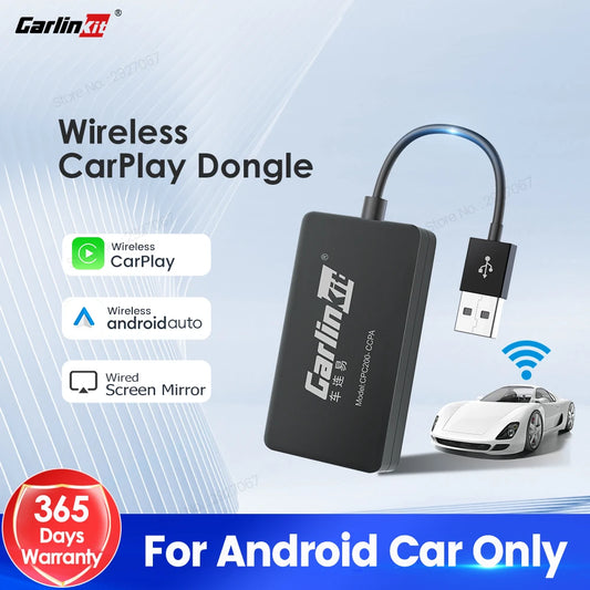 CarlinKit Wireless CarPlay Adapter — USB Dongle for Android Auto, MirrorLink, Waze & Spotify Car Multimedia