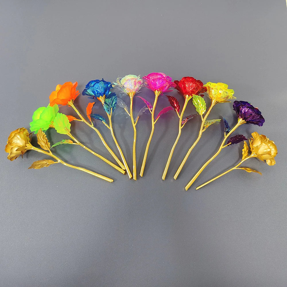 18cm 24K Golden Rose Flower – Artificial Foil Roses for Valentine’s Day, Wedding, Party Decoration & Holiday Gift