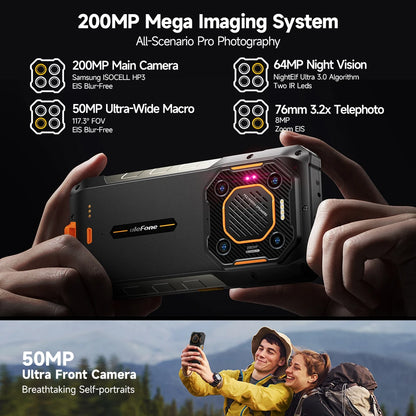 Ulefone Armor 26 Ultra 5G Rugged Waterproof Smartphone - 120W Fast Charging, 15600mAh, 200MP+64MP, 24GB+512GB, NFC