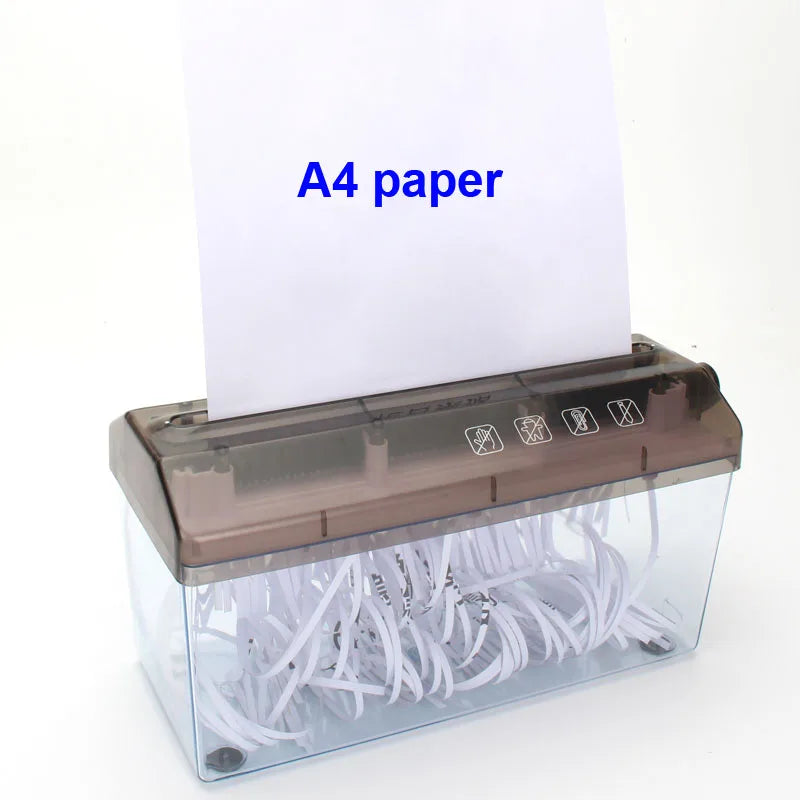A6 Portable Mini Paper Shredder - Electric USB Battery Operated Documents Cutting Tool for Home Office