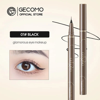 GECOMO 0.01mm Liquid Eyeliner – Super Slim, Waterproof, Quick-Dry, Long-Lasting & No-Smudge Pencil