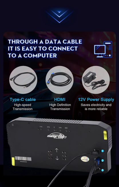 SimRuito 10.3-Inch Racing Dashboard - Sim Racing Steering Wheel Display for PC Speed and Car Data