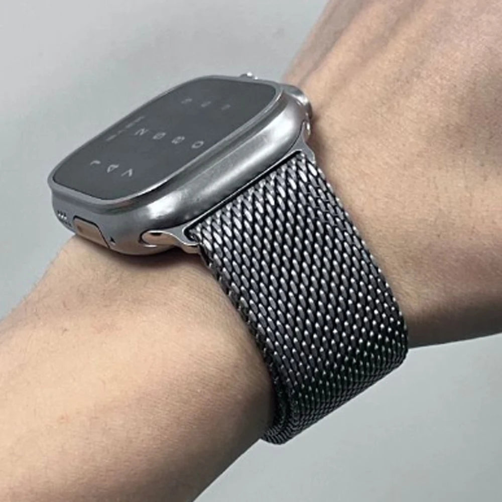 Titanium Band for Apple Watch Ultra 2 (49mm) – Milanese Loop with Secure Parachute Buckle, Compatible with Series 5-10