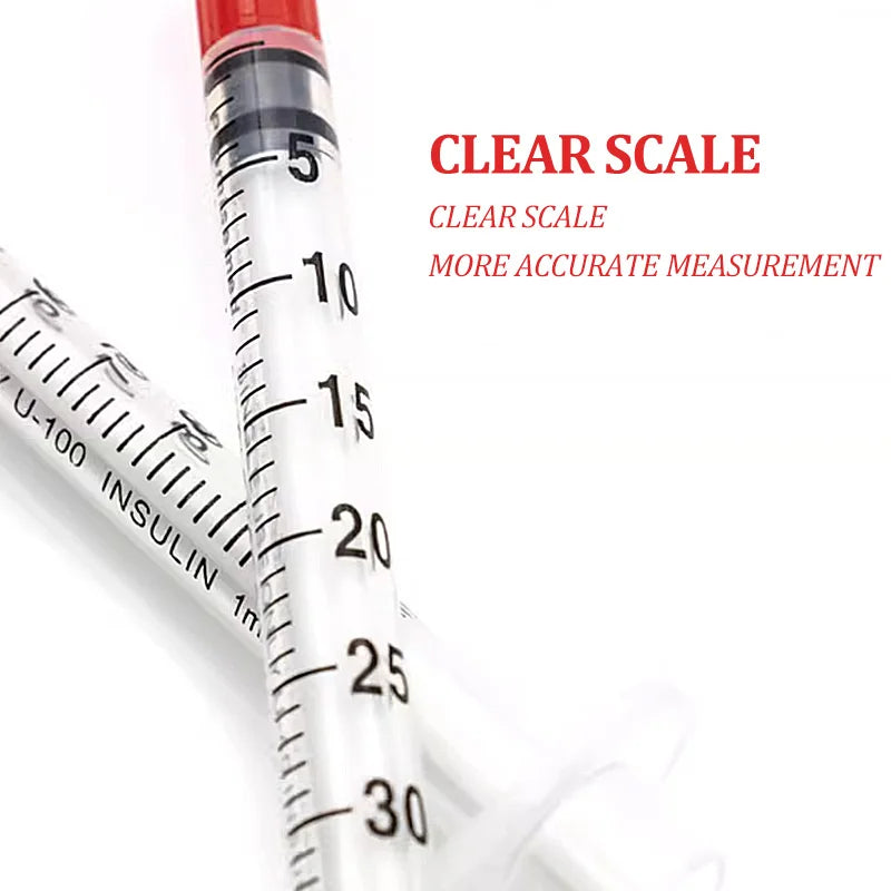 20/50/100Pcs Disposable Veterinary Syringes – Manual Push 0.3/0.5/1ml with Needles for Cats, Dogs, Pigs & Farm Animals