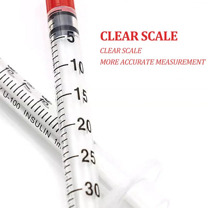 20/50/100Pcs Disposable Veterinary Syringes – Manual Push 0.3/0.5/1ml with Needles for Cats, Dogs, Pigs & Farm Animals