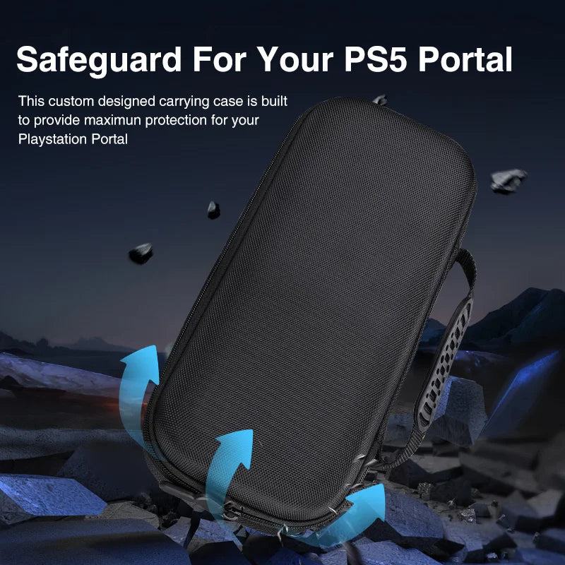EVA Portable Shockproof Case for PS5 Portal — Protective Anti-Drop Storage Bag for Sony PlayStation Handheld Game Console