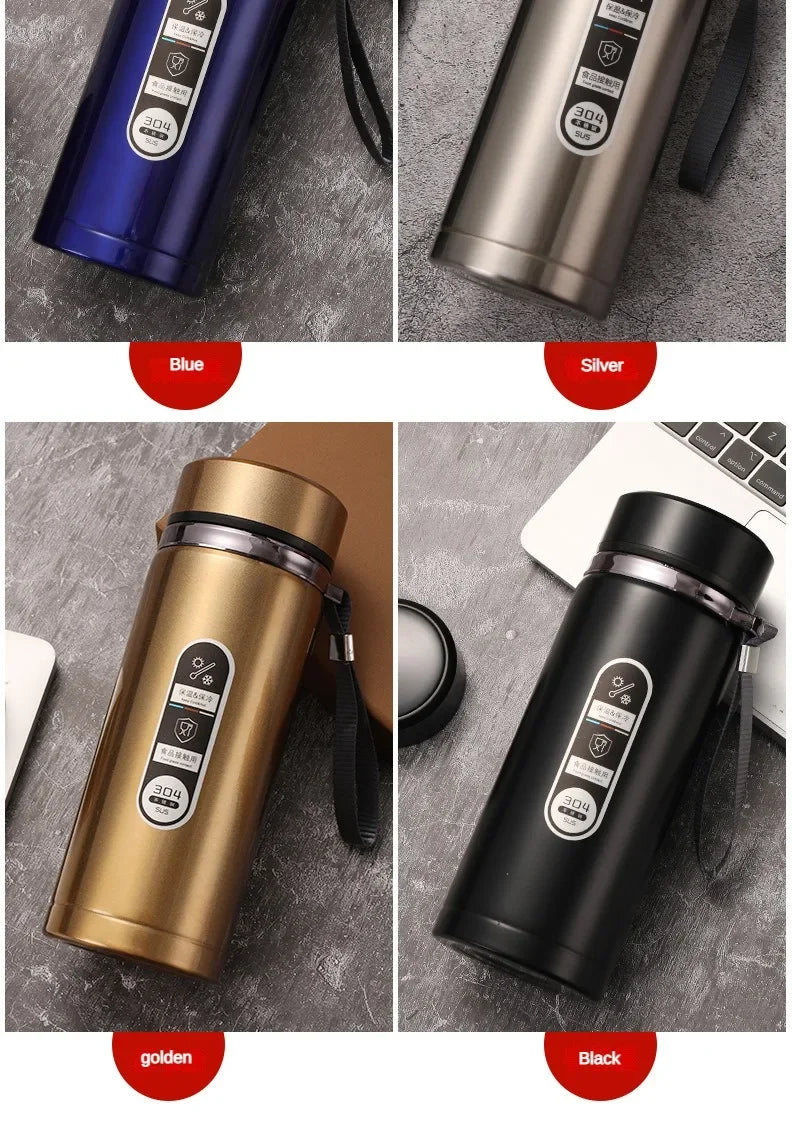 Stainless Steel Thermos Bottle 500ML-1L with LED Temperature Display - SUS304 Vacuum Flask for Tea and Water, Portable Travel Cup