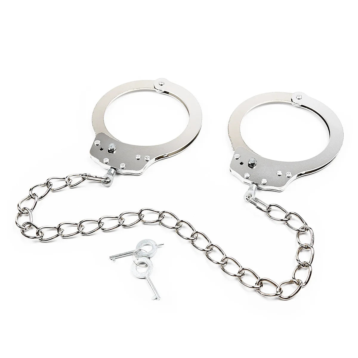 DUTRIEUX Stainless Steel Handcuffs – Adjustable Metal Ankle & Wrist Cuffs with Chain, BDSM Bondage Restraints for Couples