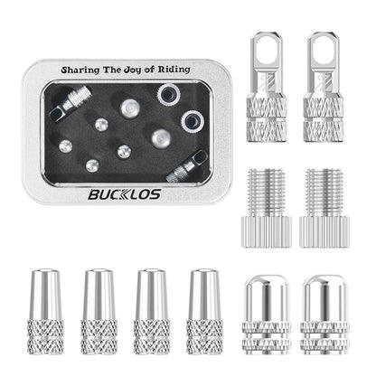 BUCKLOS F/V to A/V Valve Adapter – Aluminum Alloy Presta to Schrader Converter with Durable Bicycle Valve Cap
