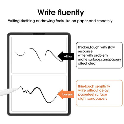 Matte PET Paper Feel Screen Protector Film for iPad Pro 11" & 12.9" – Compatible with iPad Air 3, 4, 5, 7th-10th Gen (9.7", 10.2", 10.9")